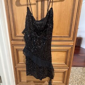 Zara Black Sequin Mini Dress